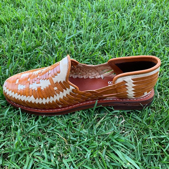 Mens Closed Toe Sandal MOCCASIN HUARACHE HONEY/TAN - Picture 4 of 8